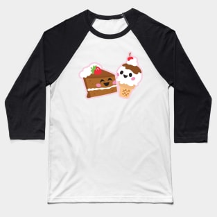 Cake and Ice Cream Buddies Baseball T-Shirt